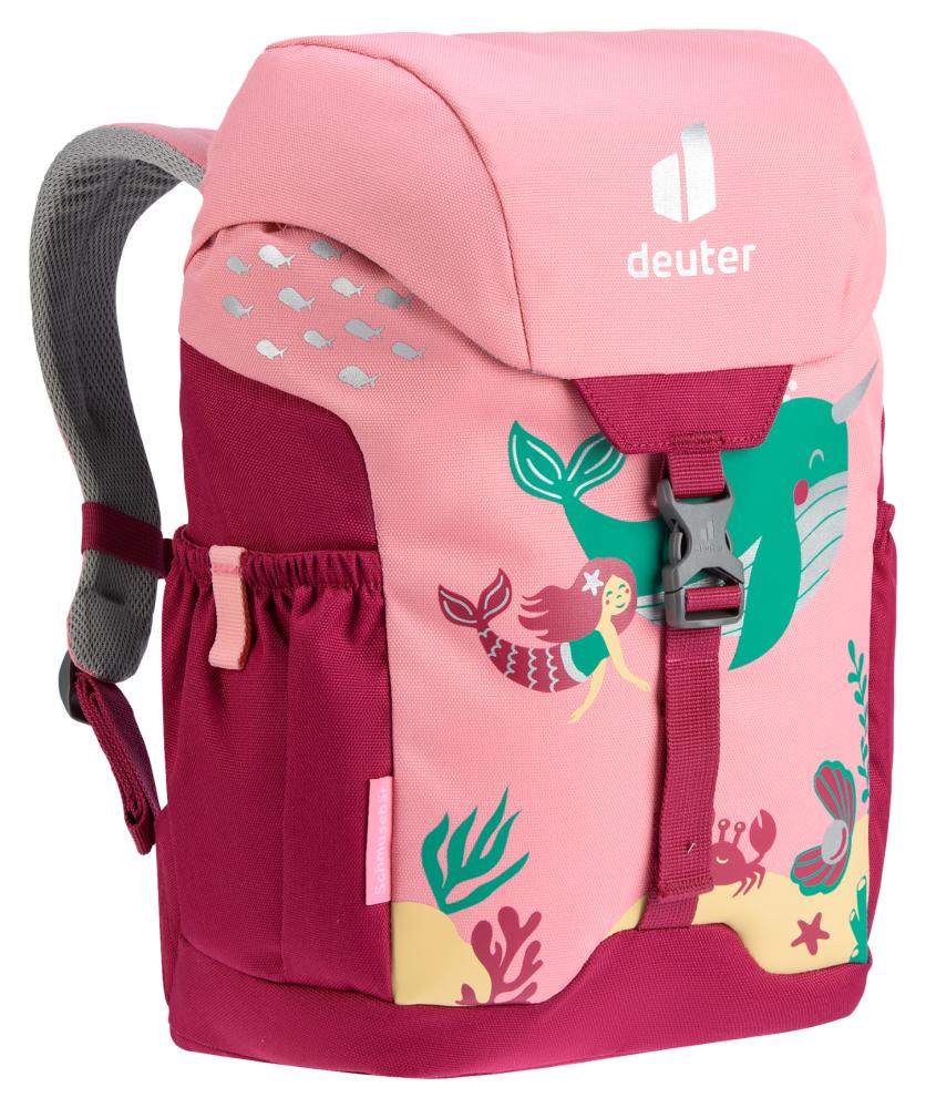 Deuter Schmusebär Kinderrucksack 8 Liter blossom-raspberry - 290 g, Maße 33x21x15 cm, Rückenlänge 24-30 cm, für Kinder mit 98-130 cm Körpergröße