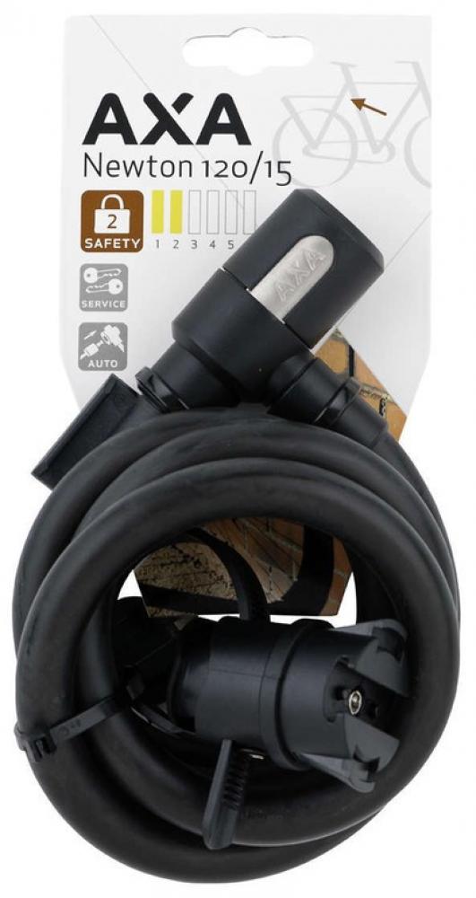 Axa Spiralkabelschloss Newton 120 Länge 120 cm D 15 mm schwarz