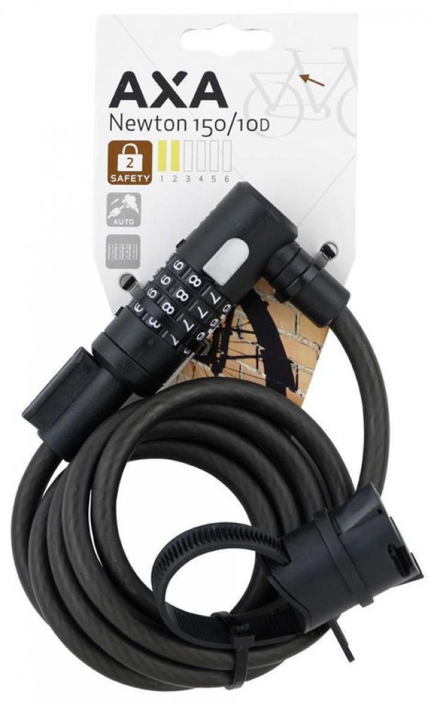 Axa Spiralkabelschloss Newton 150 Code Länge 150 cm D 10 mm schwarz