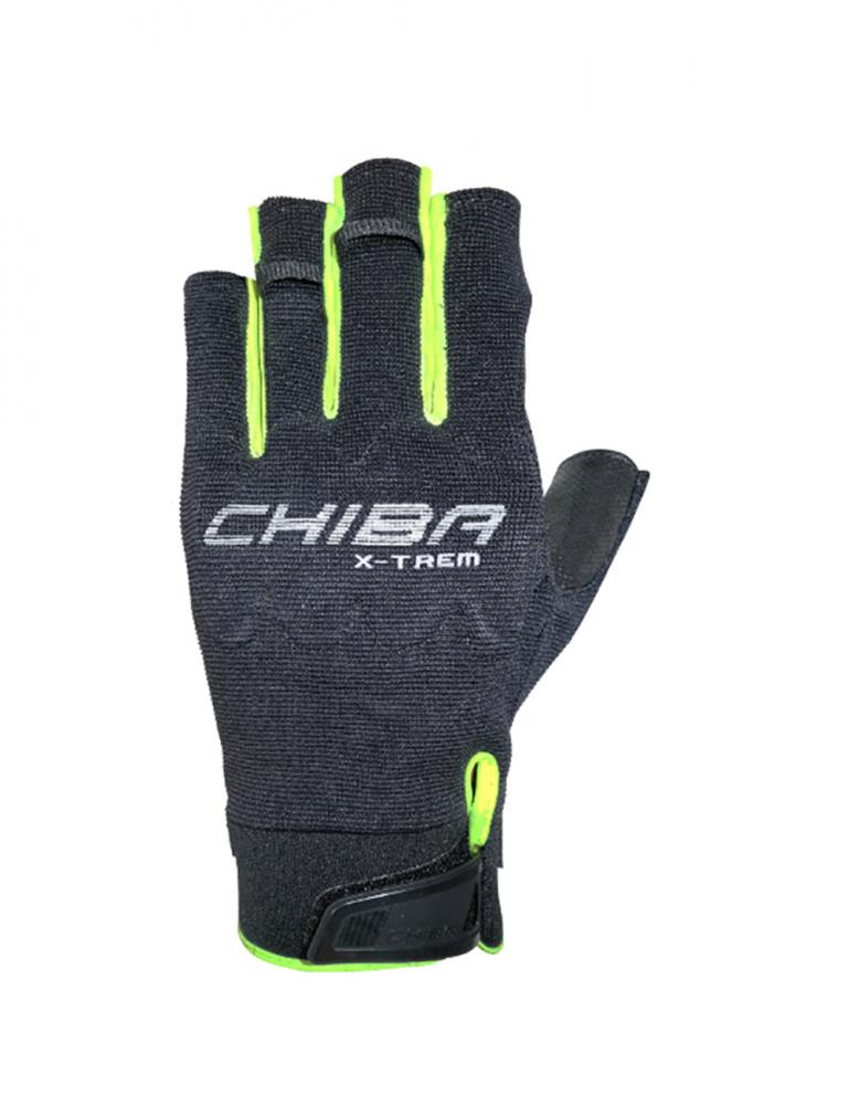 CHIBA Via Ferrata X-trem - Kletterhandschuhe S schwarz/neongelb, Verstärkungen & Knöchelschutz