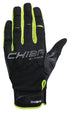 CHIBA Via Ferrata Absolut - Kletterhandschuhe S schwarz/neongelb, Touchfinger, Knöchelschutz, 121 g