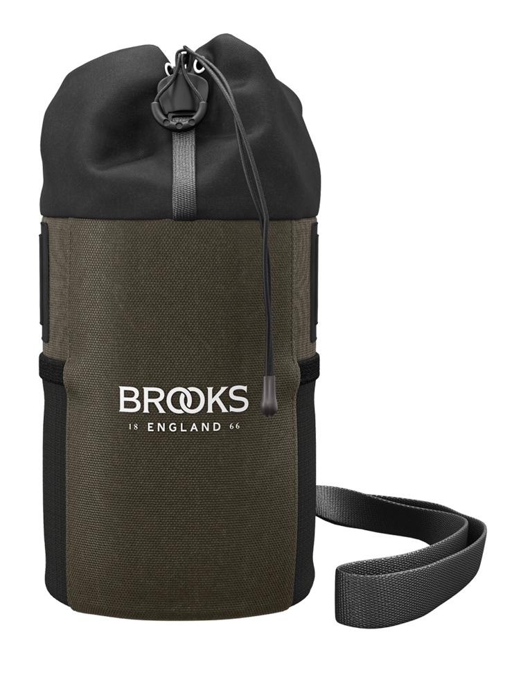 BROOKS Scape Feed Pouch Mud Green - wasserdichte Lenkertasche 1,2 Liter aus 600D Polyester mit Hypalon-Details - 100 g leicht, 100x100x160 mm