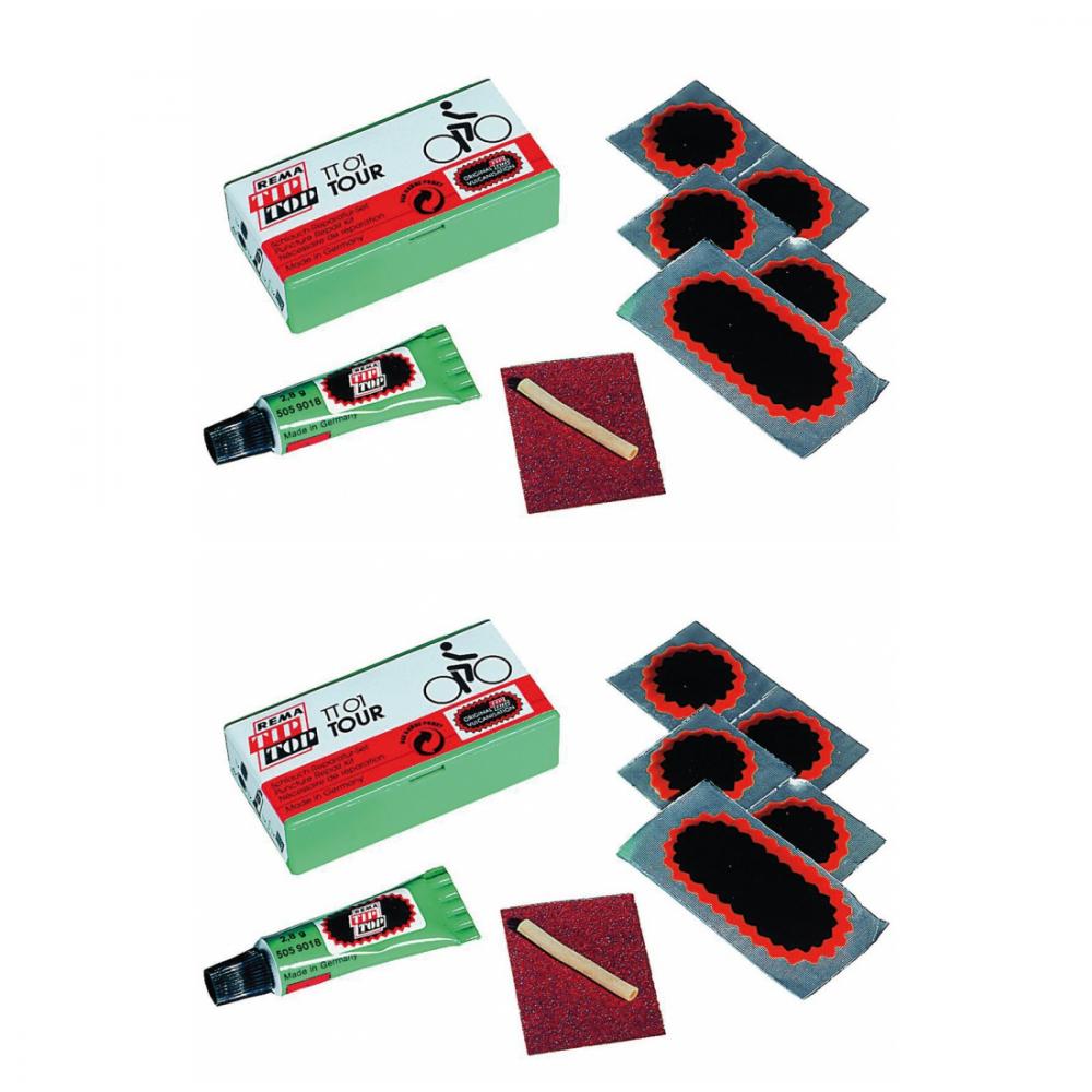 Rema Tip Top 2er-Set Fahrrad-Reparaturkit TT01: für schnelle Reifenreparaturen