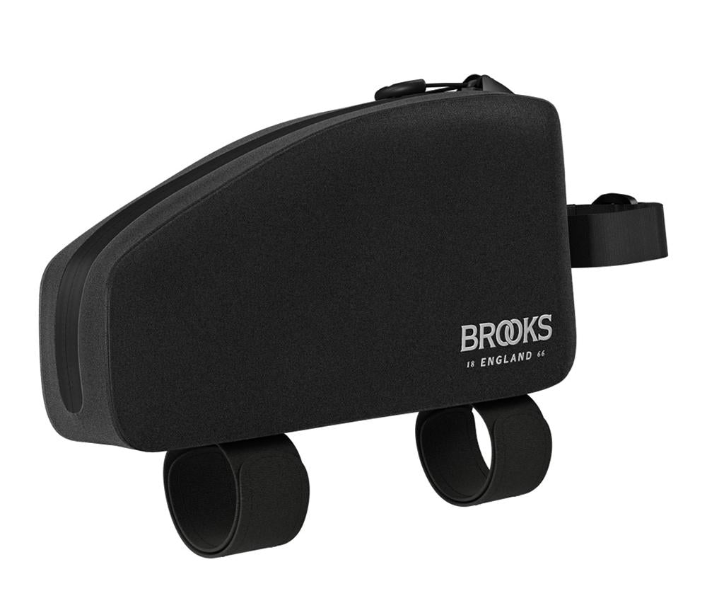 BROOKS Scape Top Tube Bag with Bolts Black - wasserdichte Oberrohrtasche 0,9 Liter mit Schraubmontage & Kabeldurchführung - ideal für Gravel & Bikepacking