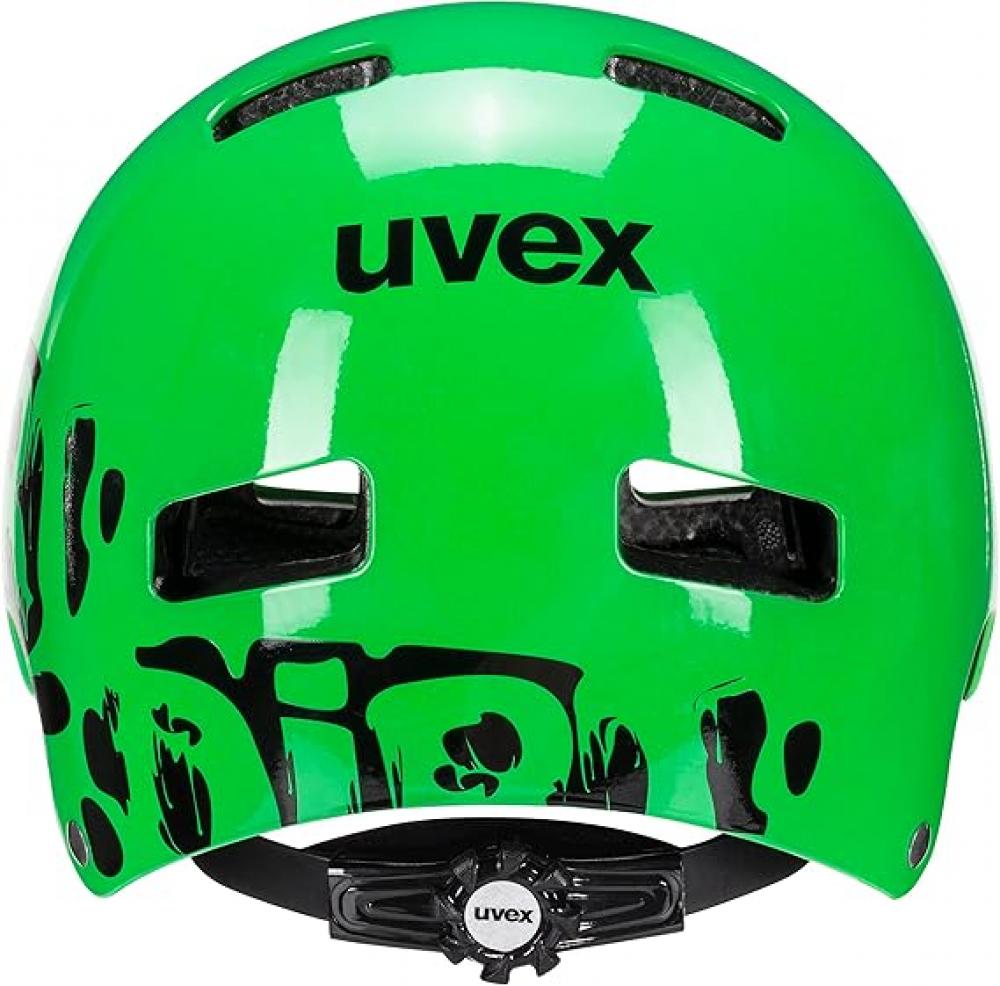 Uvex Kid 3 Fahrradhelm 51-55 cm - Dirtbike Green - robuster Hartschalenhelm mit optimaler Belüftung, IAS-Größenanpassung, FAS-Gurtband und Monomatic-Verschluss für sicheren Sitz