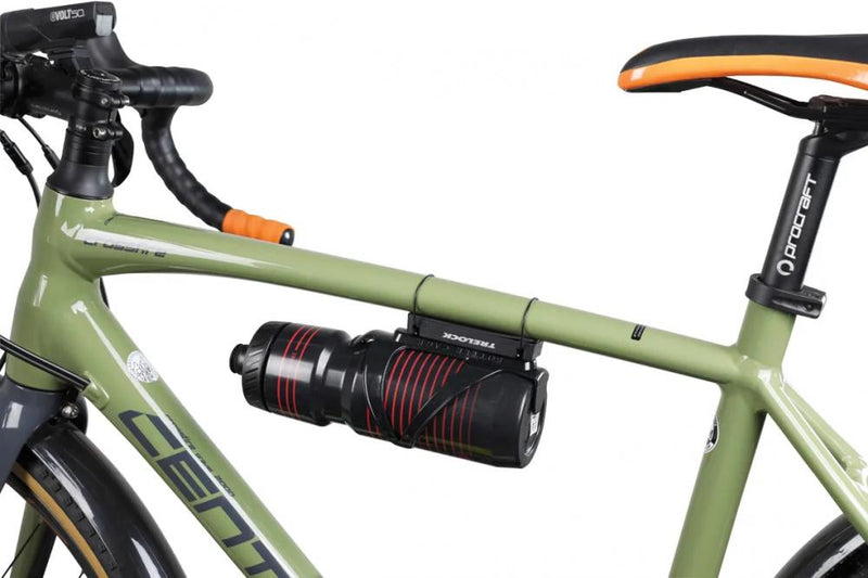 TRELOCK Halterung ADD IT - universelle Fahrradhalterung zur flexiblen Montage von Schlössern, Flaschen und Zubehör am Rahmen, passend für 64mm Flaschenhalterpunkte