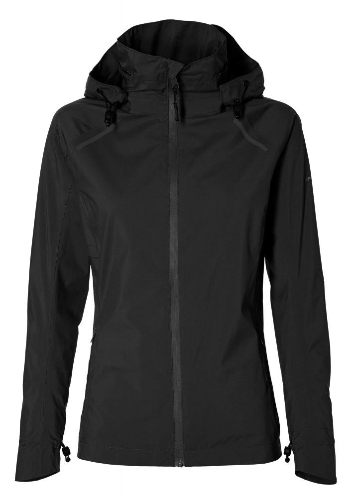 Basil Skane Damen Regenjacke schwarz M - wasserdicht & atmungsaktiv (10.000 WP/MVP) - T-Fabric mit DWR-Beschichtung taillierter Schnitt reflektierend & helmtauglich