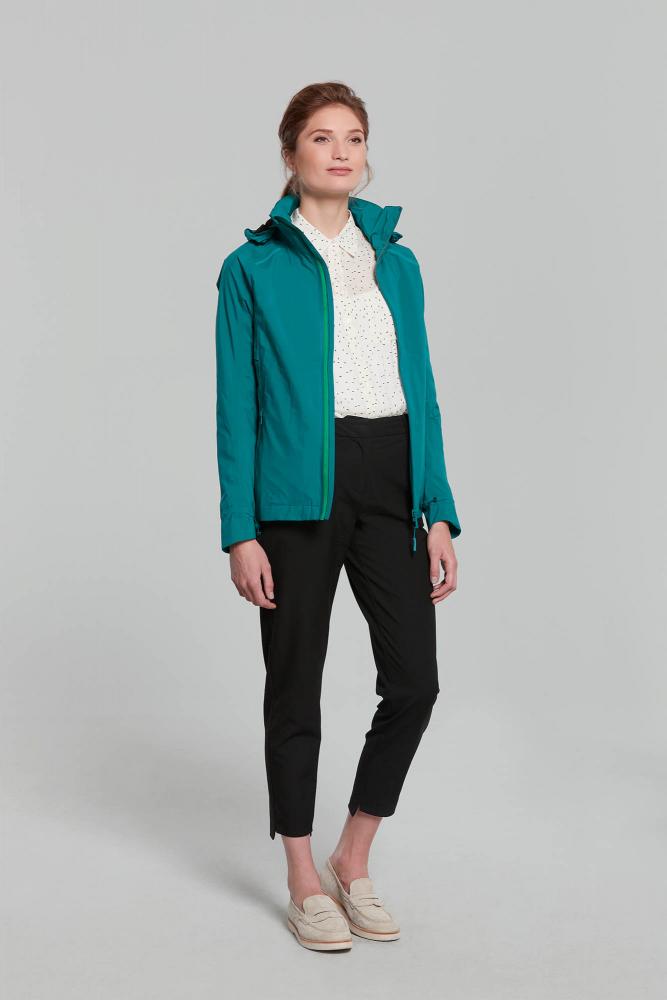 Basil Skane Damen Regenjacke teal green XL - wasserdicht & atmungsaktiv (10.000 WP/MVP), T-Fabric mit DWR-Beschichtung, taillierter Schnitt, reflektierend & helmtauglich