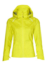 Basil Skane HiVis Damen Regenjacke neongelb XS - 360° reflektierend, wasserdicht & atmungsaktiv (10.000 WP/MVP), Bionic Finish® Eco, taillierter Schnitt & helmtaugliche Kapuze