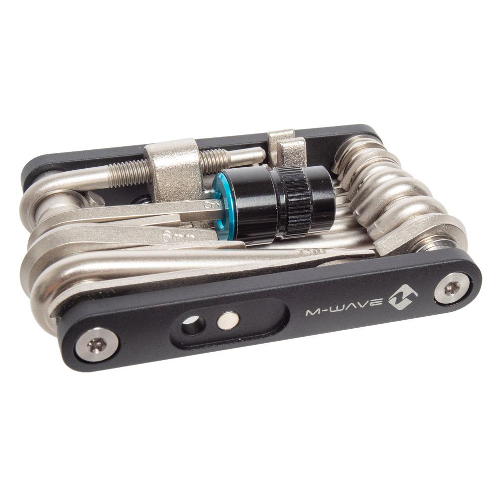 M-WAVE Pocket F21 Multitool - vielseitiges Fahrrad-Multitool mit 21 Funktionen, kompakt & robust