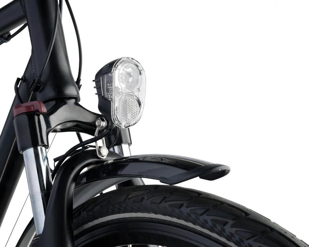 AXA Echo&#8239;15 LED Nabendynamo-Scheinwerfer, 15&#8239;Lux, Edelstahlhalter, Kabel, StVZO, Seiten- & Frontreflektor, 6&#8239;V-E-Bike kompatibel