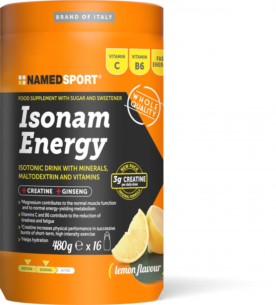 NAMEDSPORT ISONAM ENERGY Lemon - 480g - isotonisches Sportgetränk mit 3 g Creatin