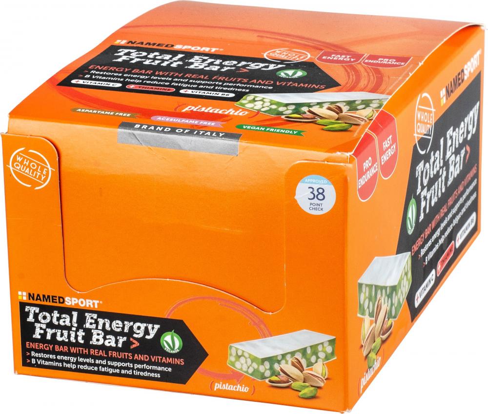 NAMEDSPORT TOTAL ENERGY FRUIT BAR Pistachio 25 x 35 g - schnelle Energie für Ausdauersport