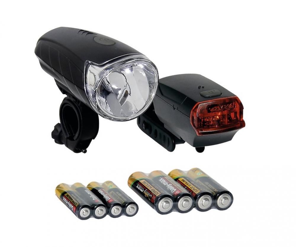 LED-Batterieleuchten-Set Sunrise schwarz  m. StVZO
