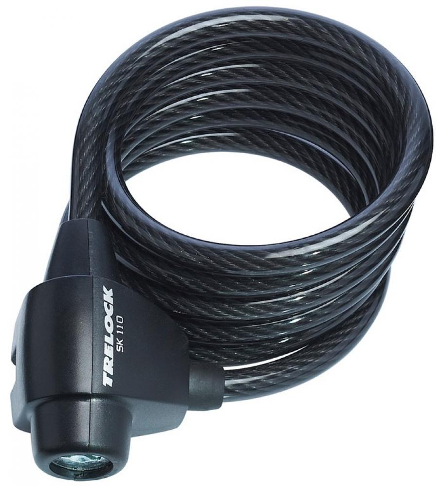 Trelock Spiralkabelschloss 180 cm Ø 8 mm SK 110/180 U smokey mit Multifix-Halter