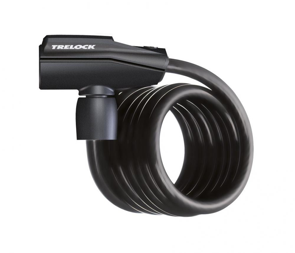 Trelock Spiralkabelschloss 180cm D10 mm SK 260/180/10 schwarz mit Halter ZK 432