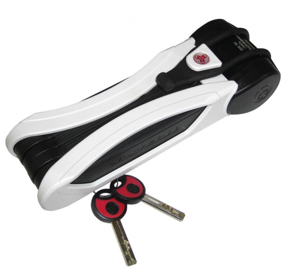 Trelock Faltschloss Toro mit Kunststoffhalter FS 500/90 weiß