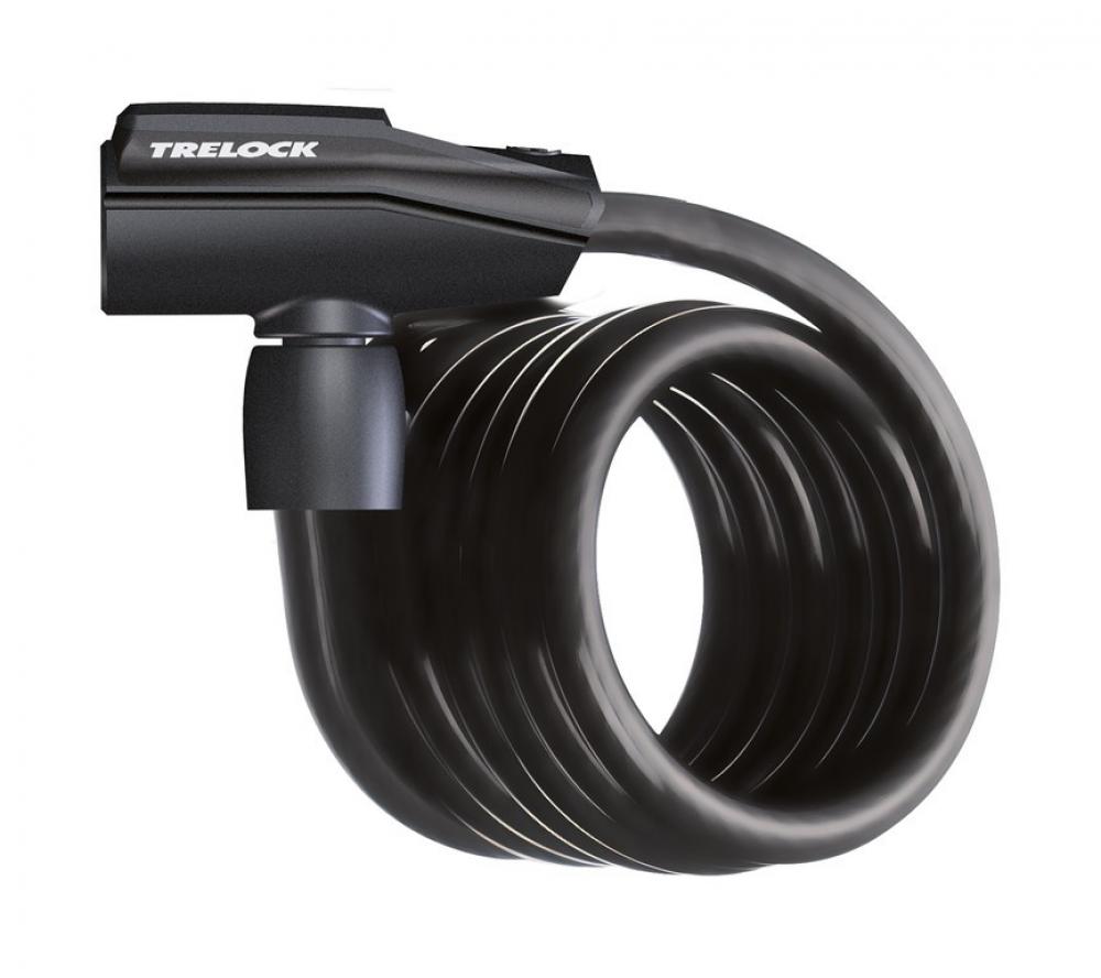 Trelock Spiralkabelschloss 180 cm D 15 mm SK 460/180/15 schwarz mit Halter ZK 432