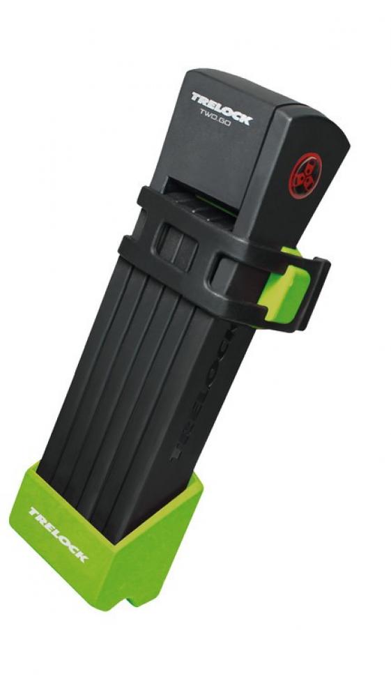 Trelock Faltschloss TWO.GO mit Halter FS 200/75 mit Halter grün ZF200 Schlüssel