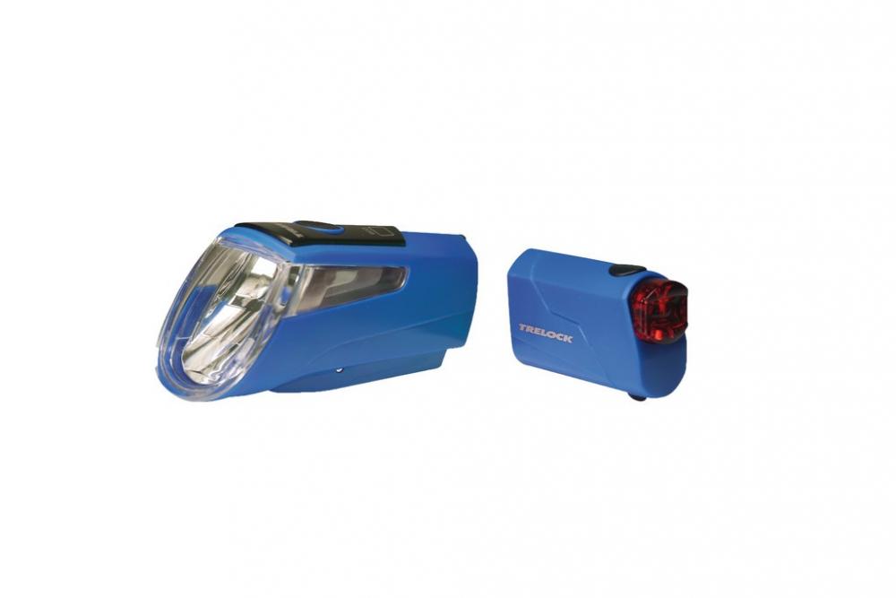 LED-Akku-Leuchten Set Trelock I-go Power LS 460/720 blau mit Halter Stvzo