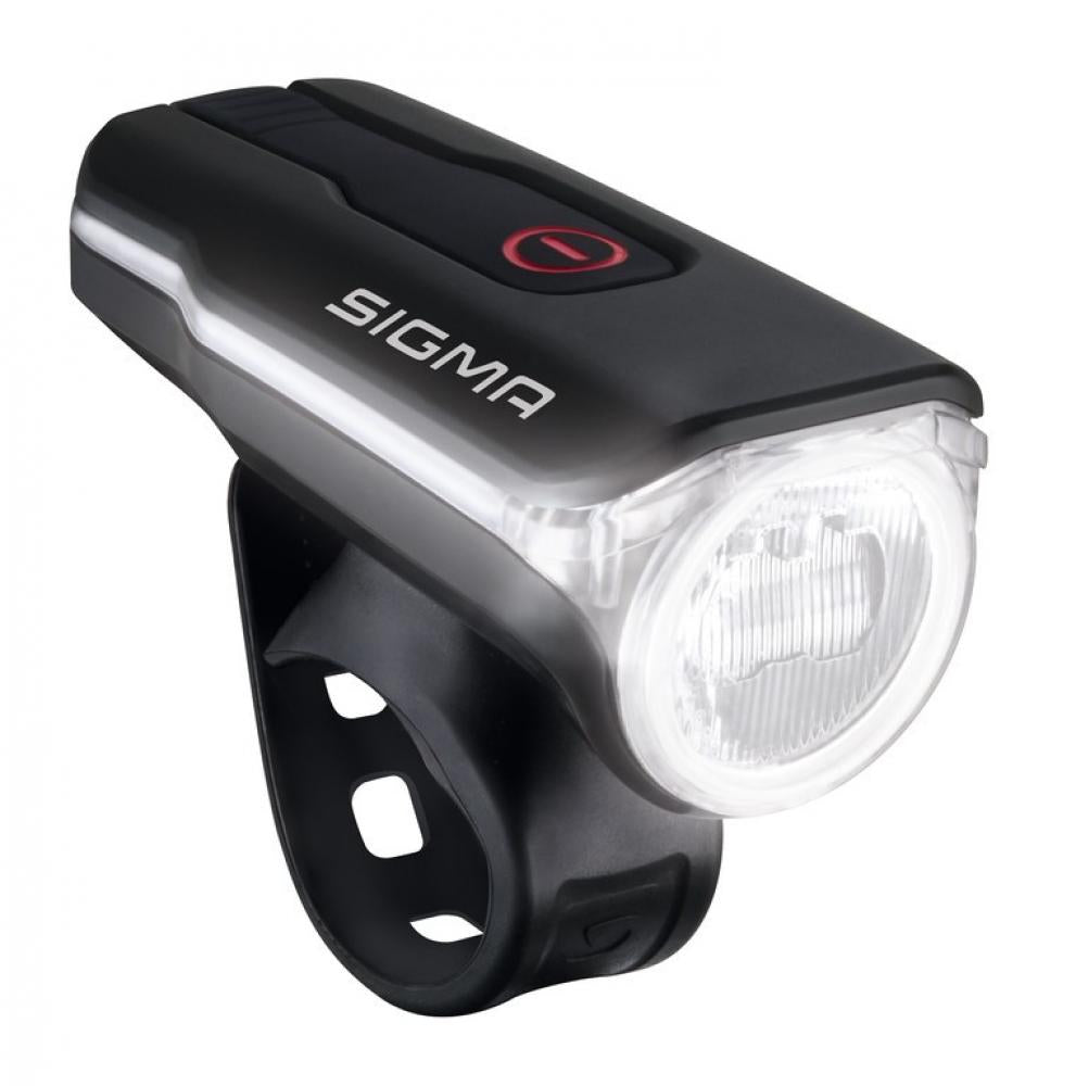 Sigma Aura 60 USB LED-Akku-Frontleuchte - 60 Lux, StVZO, 3 Modi, mit Light Guide, silber/schwarz
