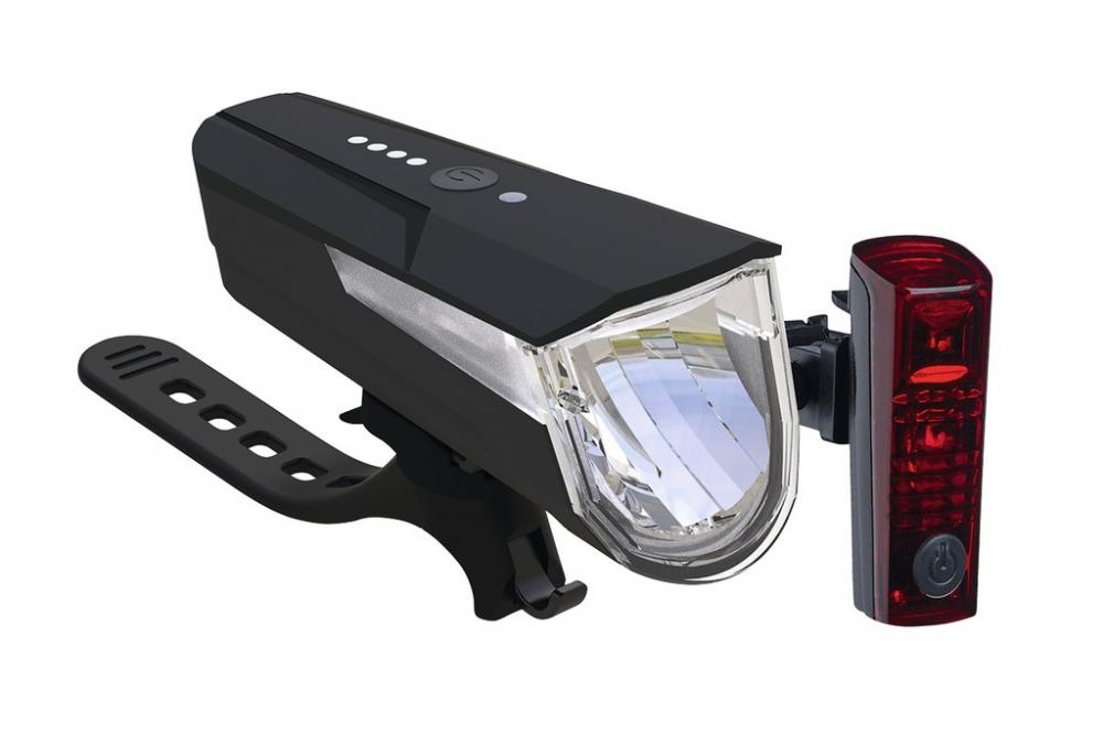 Büchel LED-Batterieleuchten-Set BLC 610 schwarz mit Akkus m. StVZO