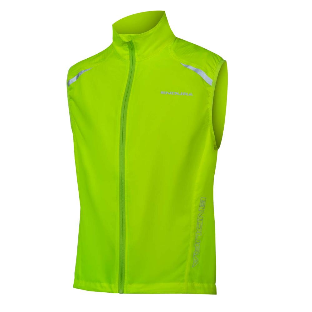 Endura Hummvee Weste XL, Neon-Gelb - winddichte Weste mit Netzrücken, PFC-freier DWR-Imprägnierung, verstellbarem Saum & Reflektoren