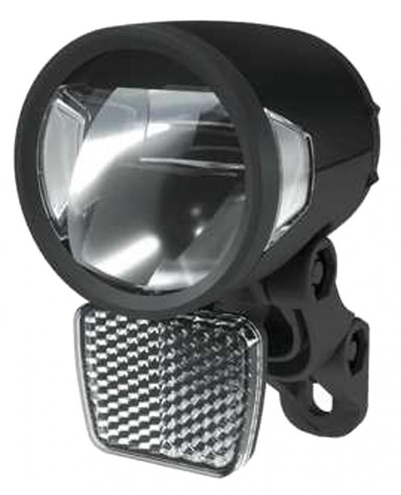 Herrmans H-Black MR8 E-Bike Frontscheinwerfer, 180 Lumen, exzellente Nahfeldausleuchtung, seitliche Lichtauslässe, 6-12V DC, StVZO-zugelassen, schwarz