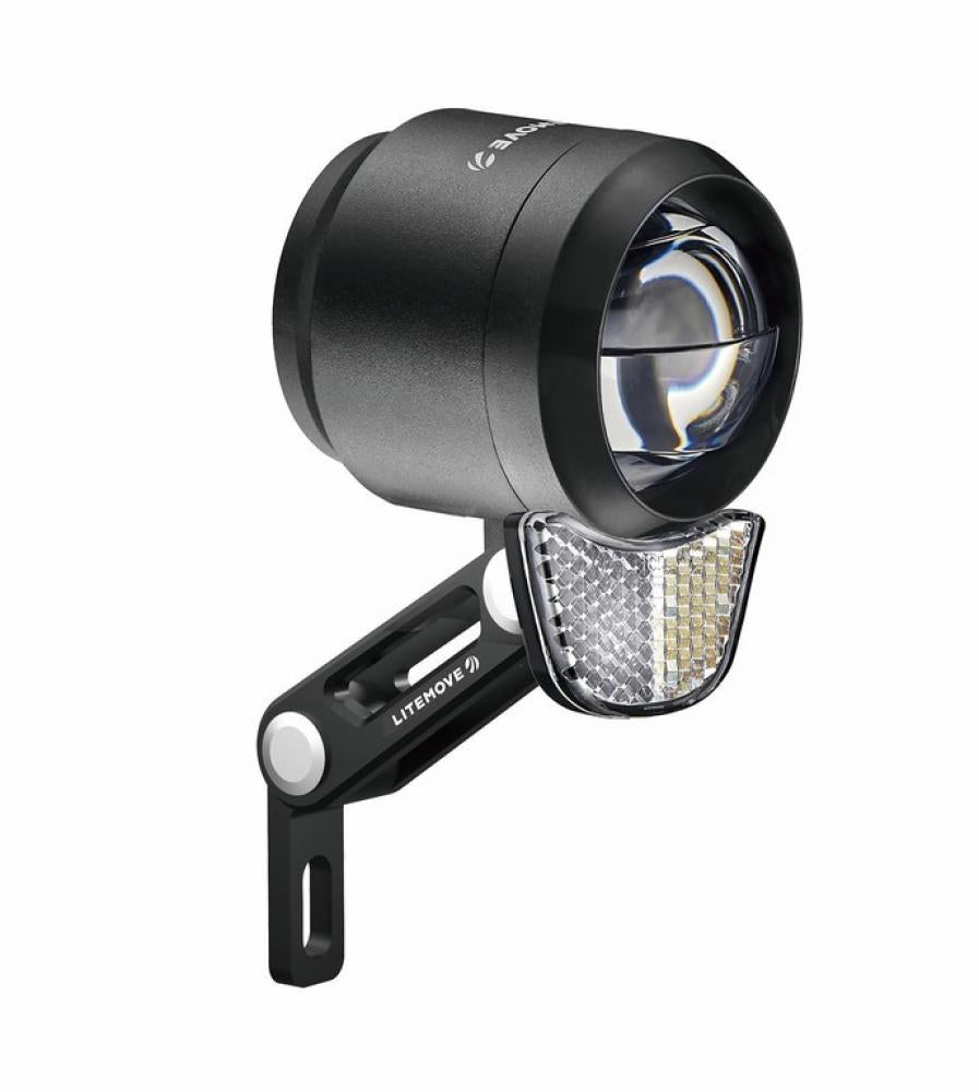 Litemove Scheinwerfer SE-150 für E-Bikes mit 2 Achsen Alu Gabelhalter StVZO