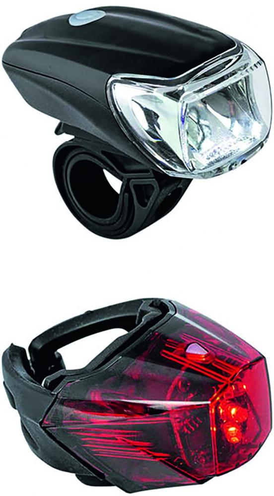 Procraft Lichtset LED Eco | Front 25 / 15 Lux, Rücklicht 220° S‑Verschluss, IPX4, inkl. Batterien (3×AAA & 2×CR2032)