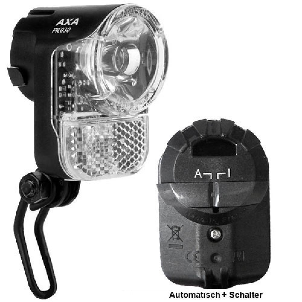 Axa Front Scheinwerfer Pico 30 Auto LED schwarz lose Dynamo StVZO