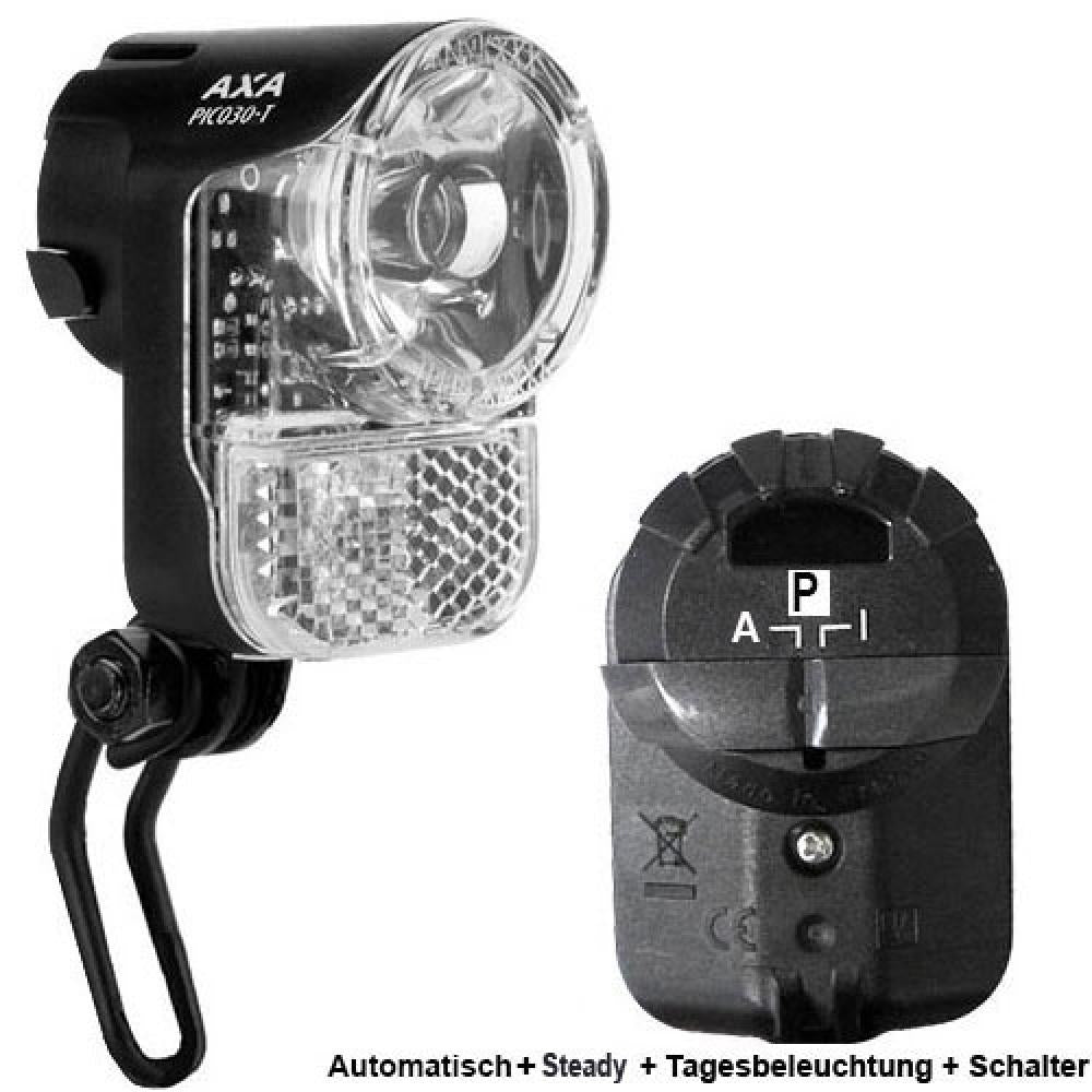 Axa Dynamo-Scheinwerfer PICO30 T Steady Auto LED schwarz Tagfahrlicht lose AXA NL 916970 StVZO