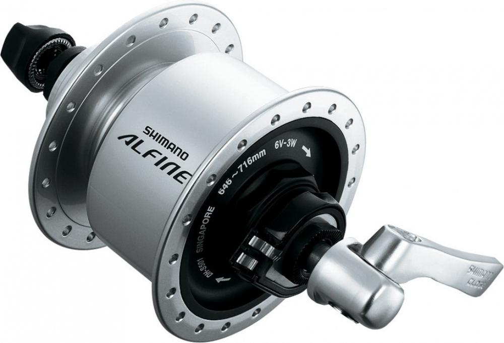 SHIMANO Nabendynamo ALFINE DH-S501 Nabendynamo - 6 Volt 3 Watt 36 Loch, Silber