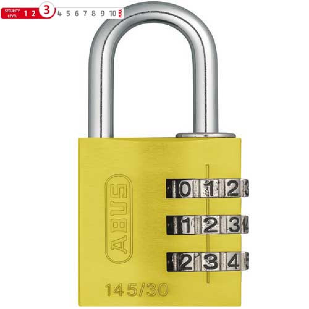 Abus Vorhängeschloss 145/30 Zahlenschloss gelb