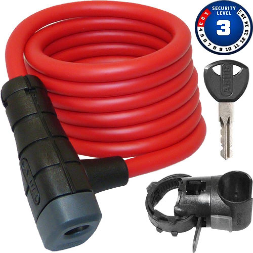 Abus Spiralkabelschloss Primo 5510 Key L 180 cm D 10 mm SCMU rot