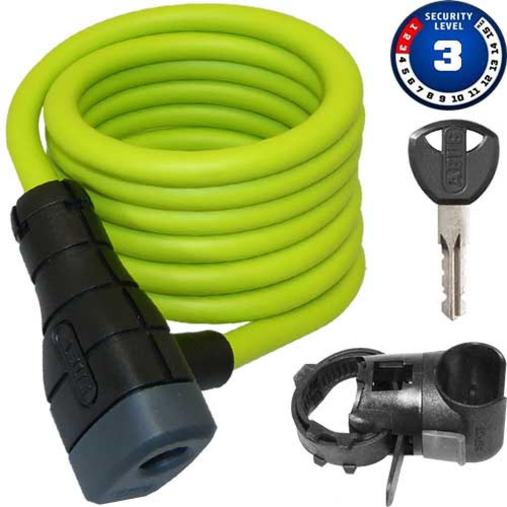 Abus Spiralkabelschloss Primo 5510 Key L 180 cm D 10 mm SCMU limettengrün