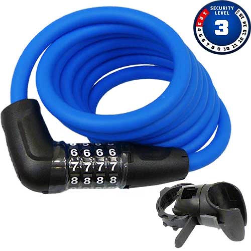 Abus Spiralkabelschloss Numero 5510 Comb L 180 cm D 10 mm SCMU blau