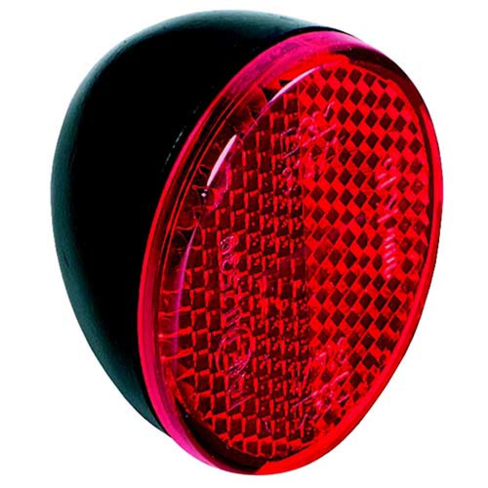 Busch & Müller Rückstrahler 314/1, oval, rot, für Schutzblechmontage, inkl. Schraube, StVZO-zugelassen, Maße ca. 45 x 40 mm, Kunststoff, geeignet für kurze Schutzbleche