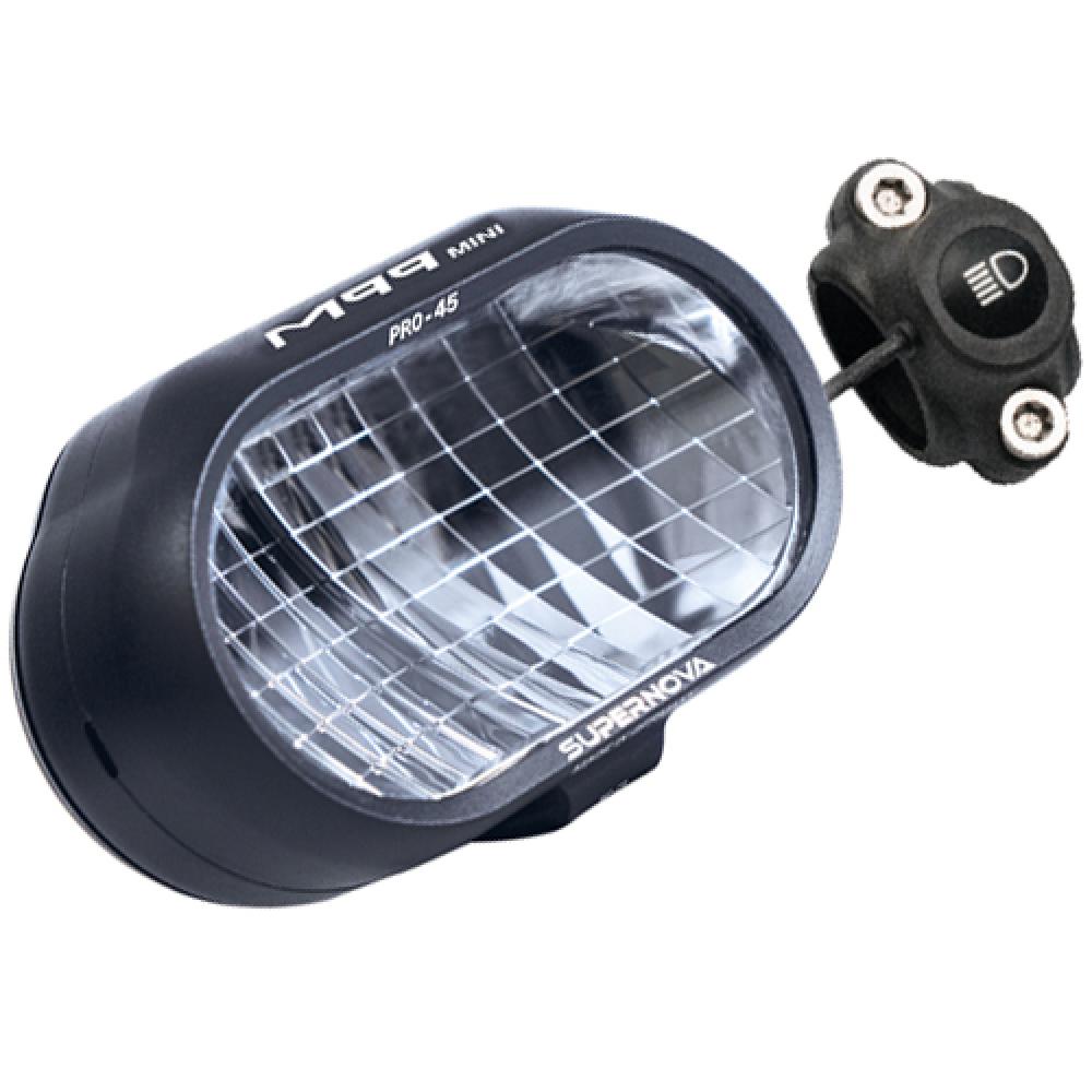 E-Bike-Scheinwerfer M99 Mini PRO, E-45, Supernova, LED, schwarz Stvzo