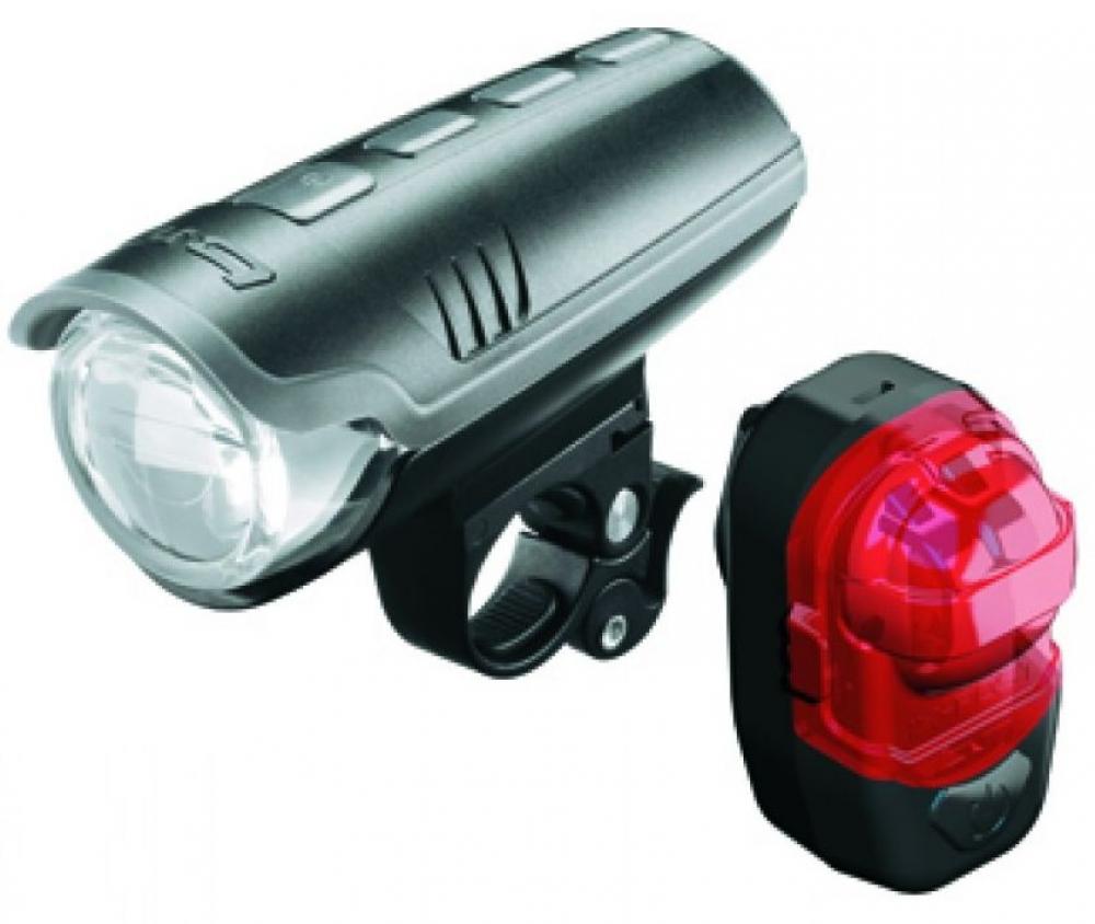 Busch&Müller B&M Bumm Beleuchtung Lichtset vorne + hinten IXON Pure u.IX-POST 30 Lux Micro-USB inkl. Netzgerät Akkus u.Batterien Schalter ja,