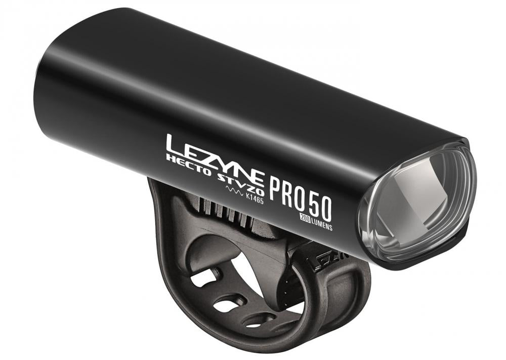 Lezyne Front Scheinwerfer LED weiß Hecto Pro 50 3 Modi StVZO Akku schwarz glänzend