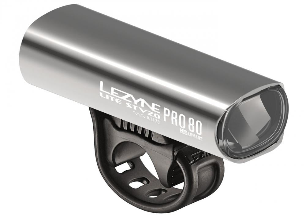 Lezyne Front Scheinwerfer LED weiß Lite Pro 80 80 Lux 3 Modi StVZO Akku silber