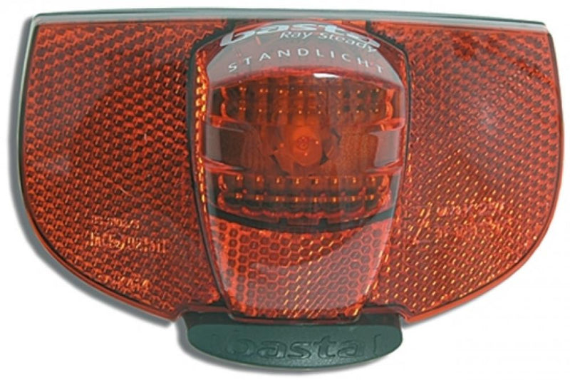AXA RAY Steady LED-Rücklicht, Standlicht, Dynamo, 50 mm Gepäckträger-Montage, robust, schwarz/rot