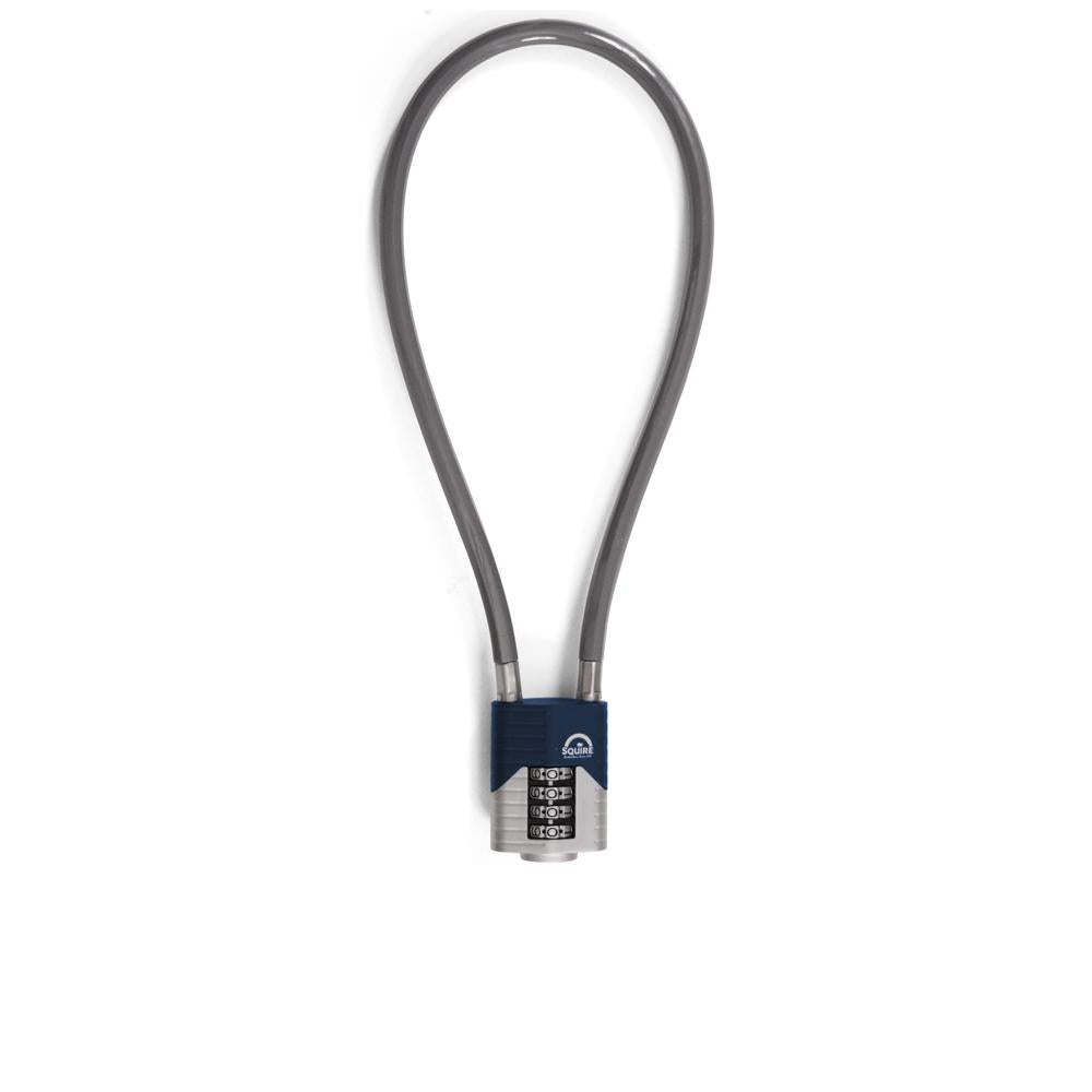 Squire Kabelschloss Vulcan Combi 600 blau/silber mit Zahlencode patented