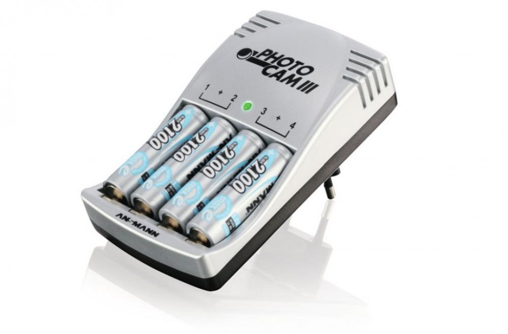 Ladegerät Ansmann Photo Cam III inkl. 4 Akkus Mignon AA NiMH 2100 mAh