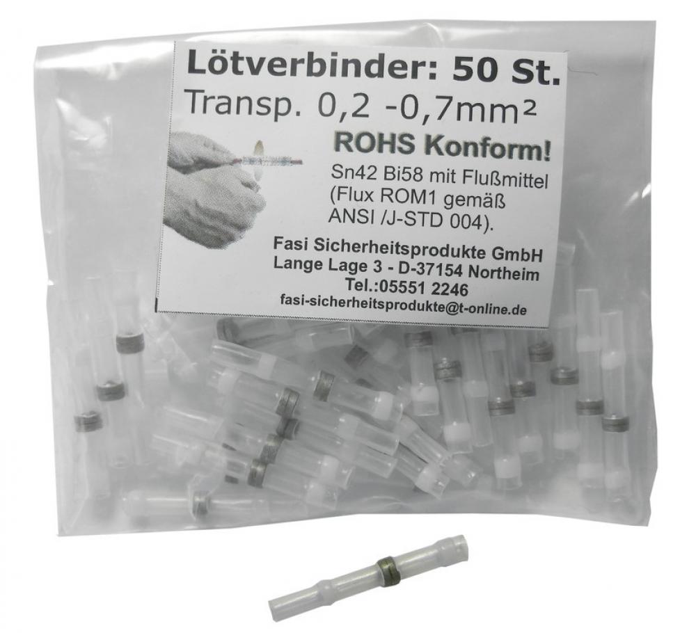 Lötverbinder für Lichtkabel transparent Polybeutel a  50 Stck. 0,2-0,7 mm