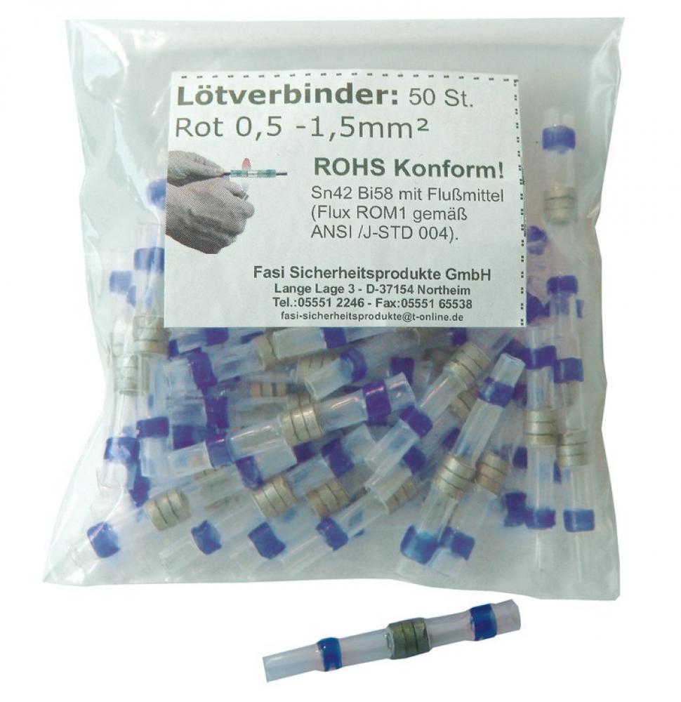Import Lötverbinder für Lichtkabel blau Polybeutel a  50 Stck. 1,5-2,5 mm