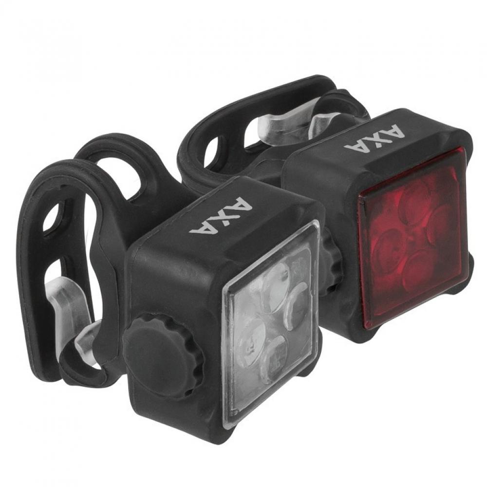 Axa LED-Akkuscheinw. Set  Niteline 44-R USB inkl. Rücklicht Niteline, schwarz