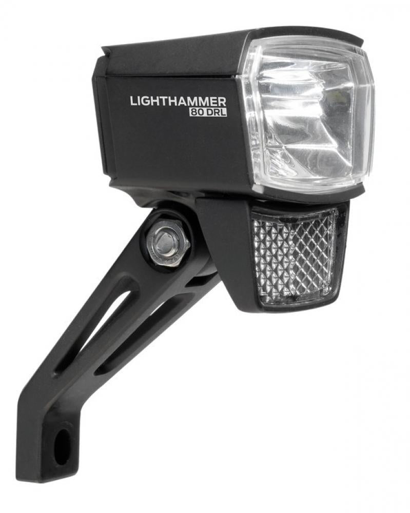 Trelock LS 835-T LIGHTHAMMER 80 Lux Dynamo-Scheinwerfer Schwarz - LED-Frontlicht mit Standlicht