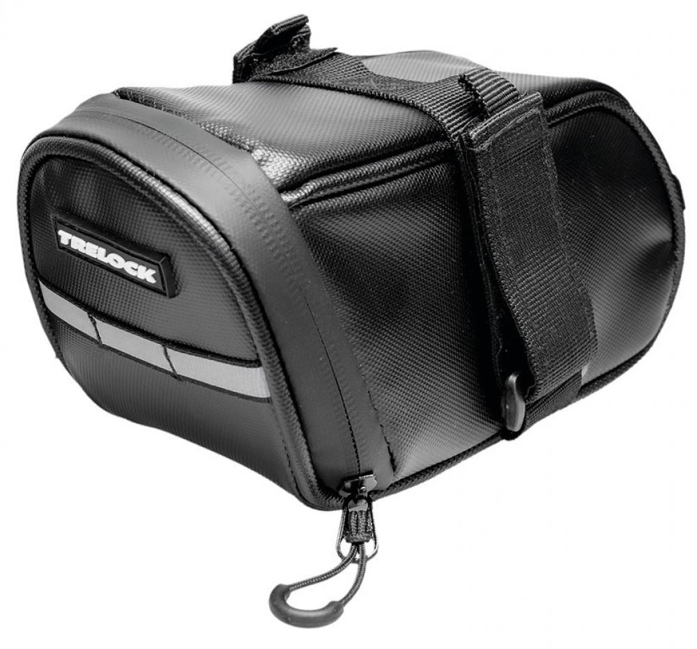 Trelock Satteltasche für ZR355/ZR455 Einsteckkette, schwarz, wetterfest, reflektierend, Halterung für Vector Rücklicht, passend für 100cm & 150cm Ketten
